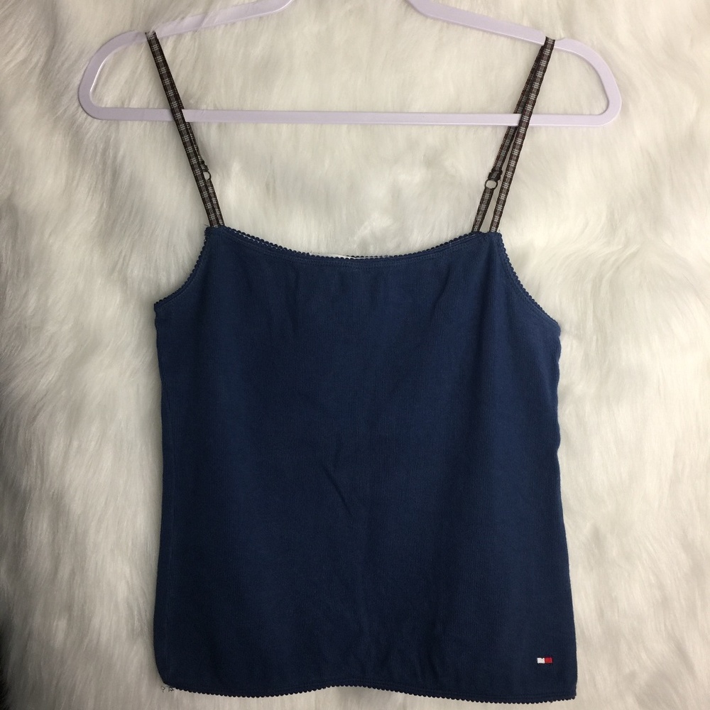 🌺 Tommy Hilfiger Spaghetti Strap Blue Top Medium